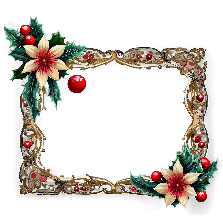 Vintage Christmas Frame Png Nqu PNG Image