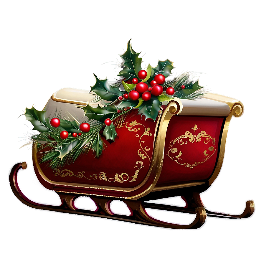 Vintage Christmas Sleigh Png 06292024 PNG Image