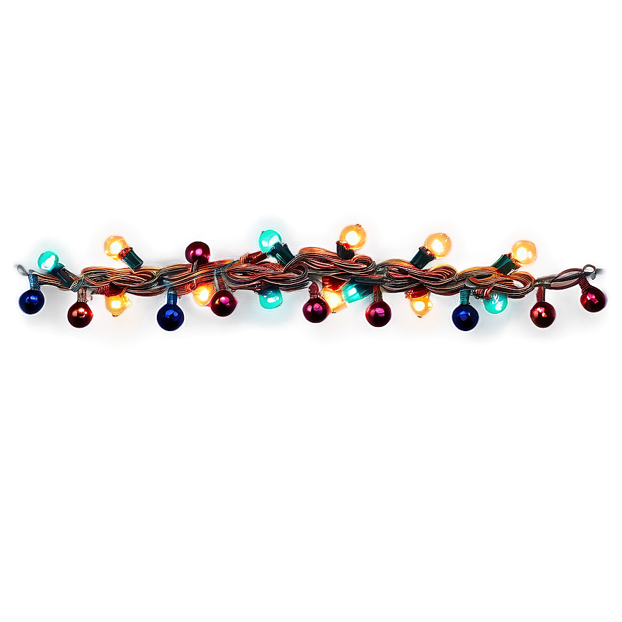 Vintage Christmas String Lights Png Fqc80 PNG Image