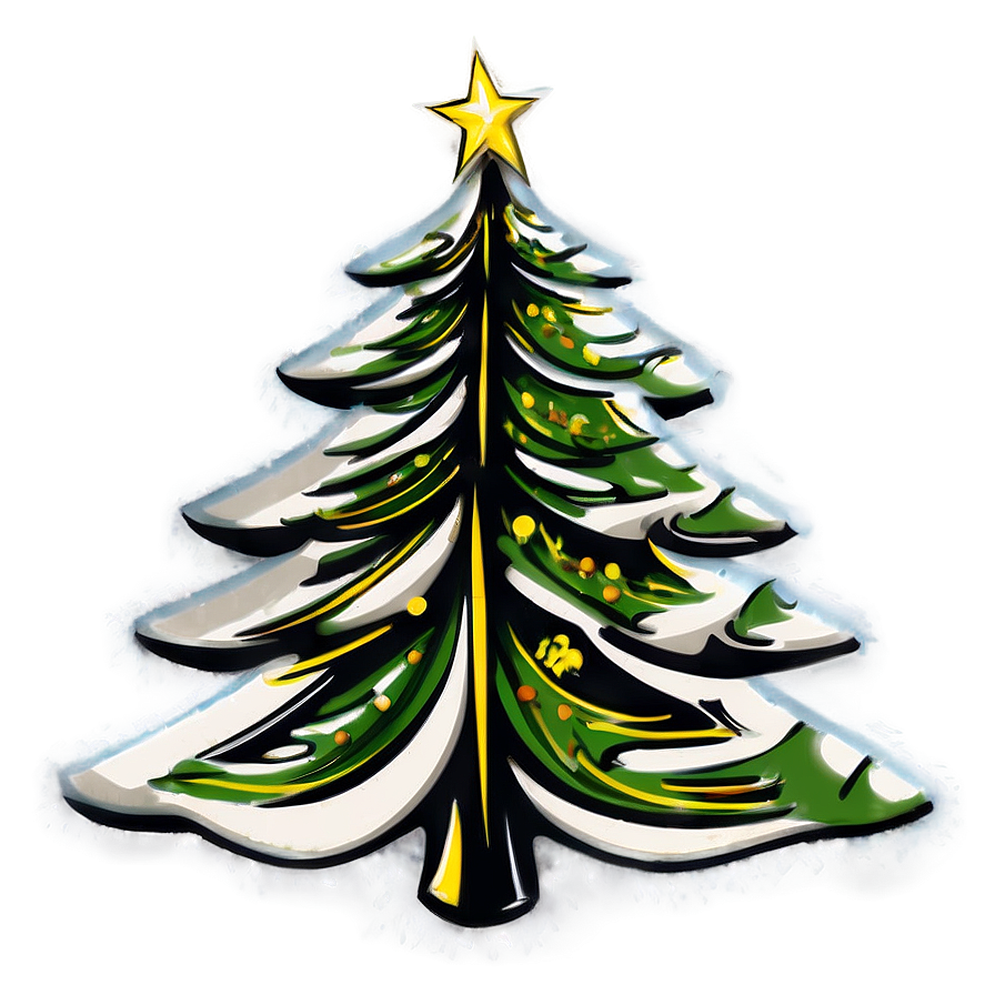 Vintage Christmas Tree Outline Png 20 PNG Image