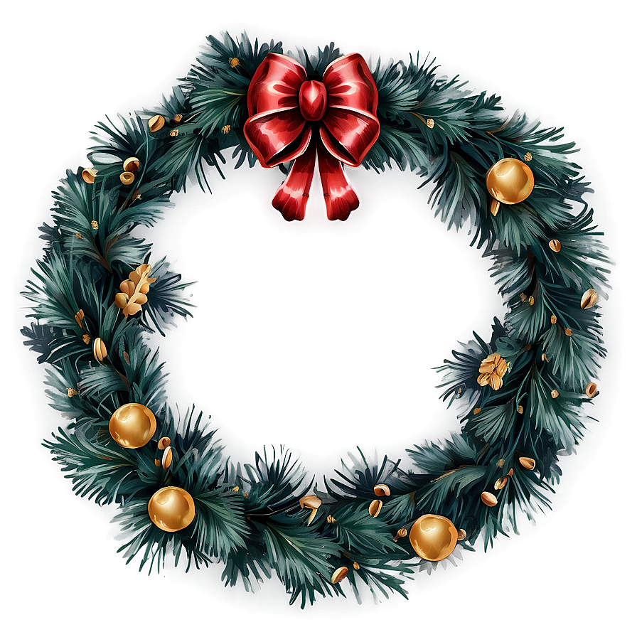 Vintage Christmas Wreath Png Ees81 PNG Image