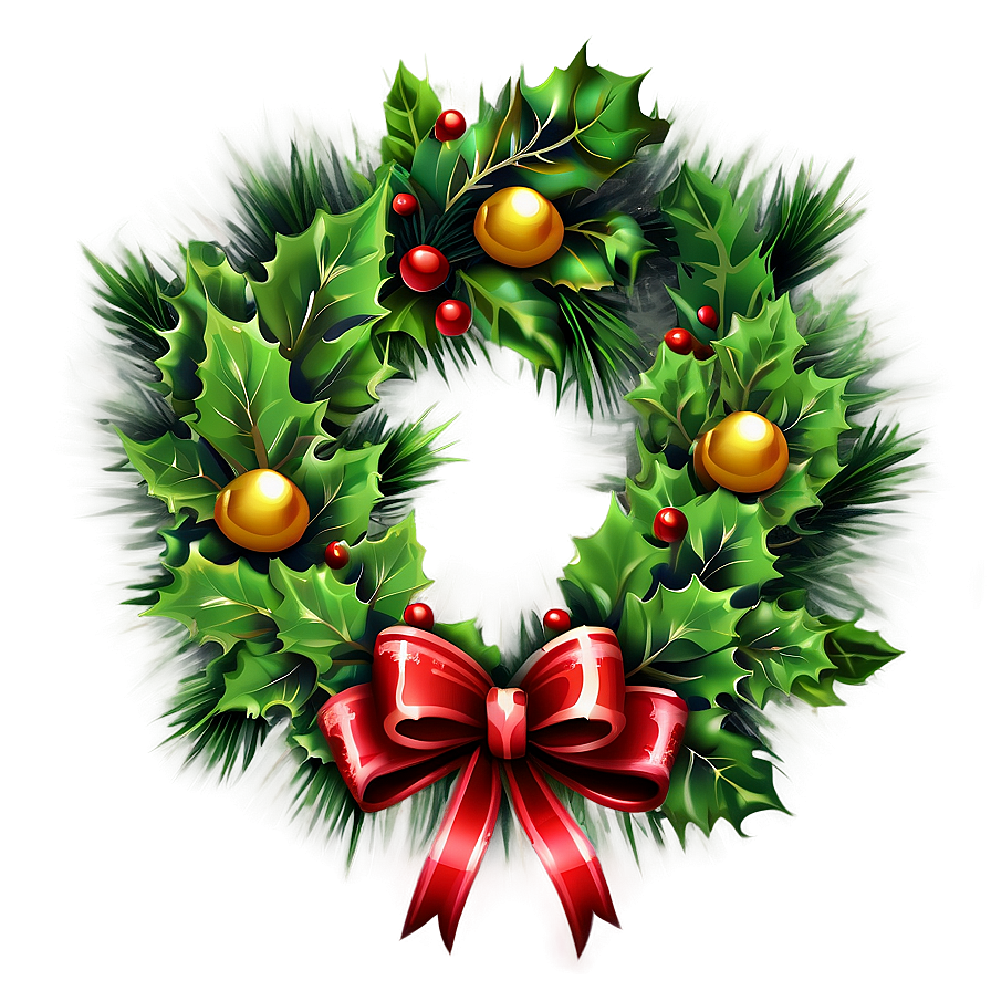 Vintage Christmas Wreath Png Yox41 PNG Image