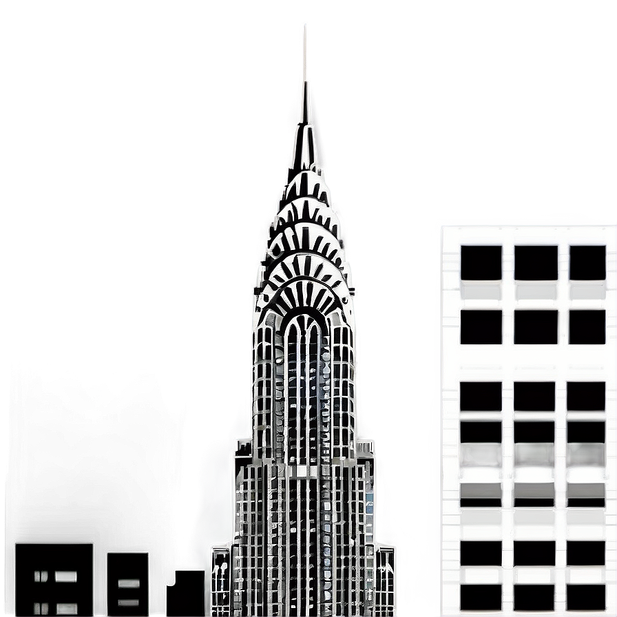 Vintage Chrysler Building Illustration Png Wny PNG Image