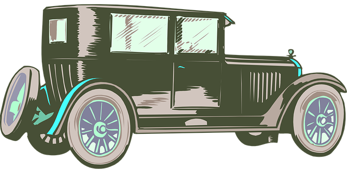 Vintage Classic Car Illustration PNG Image