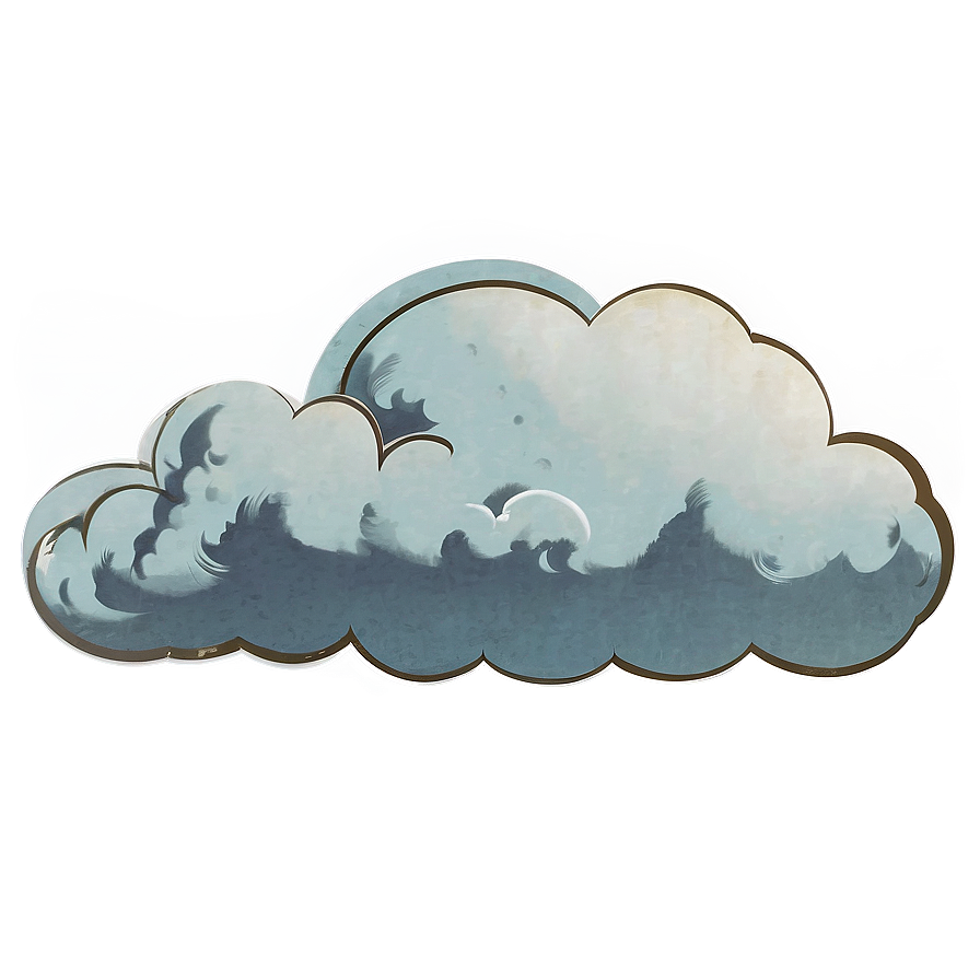 Vintage Cloud Illustration Png 15 PNG Image