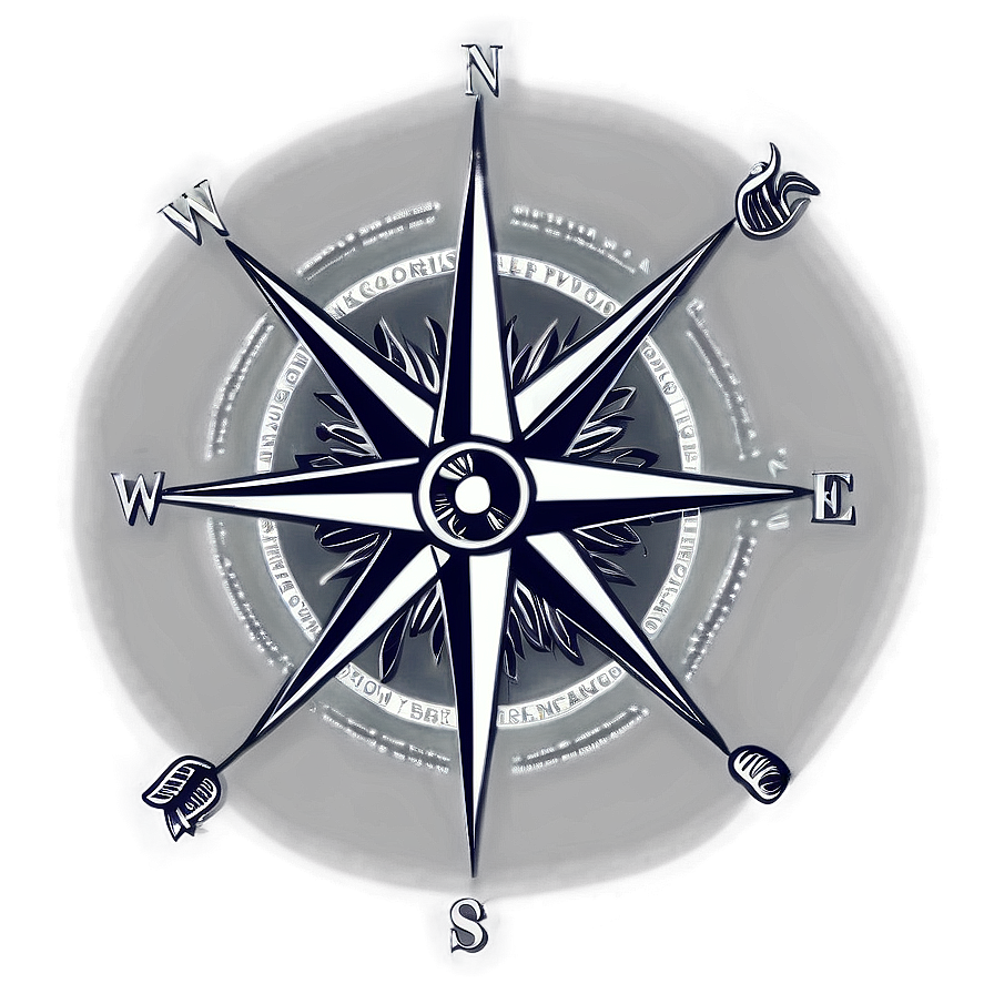 Vintage Compass Rose Design Png Eis PNG Image