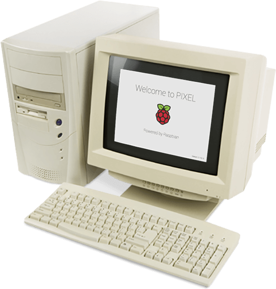 Vintage Computer Raspberry Pi Pixel O S PNG Image