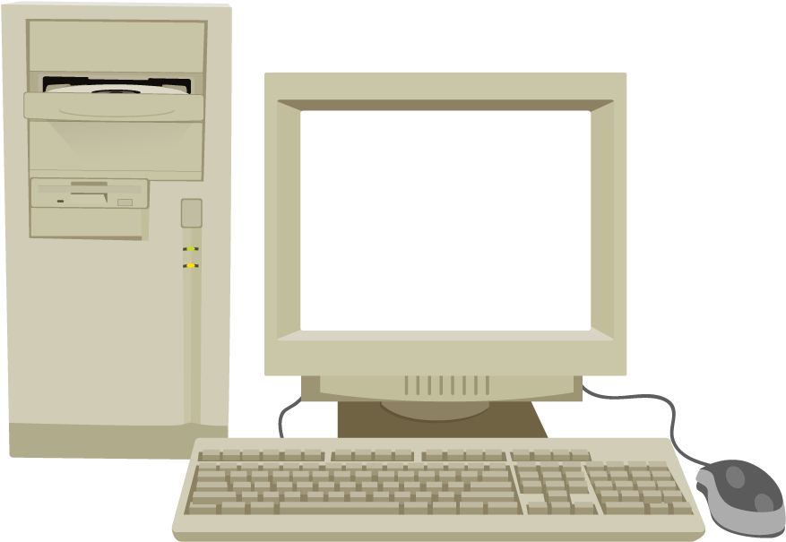 Vintage Computer Setup PNG Image