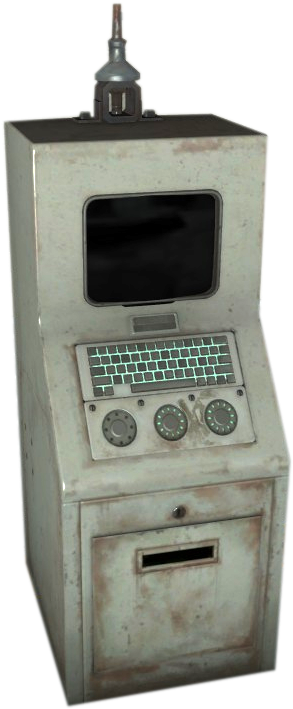 Vintage Computer Terminal3 D Model PNG Image