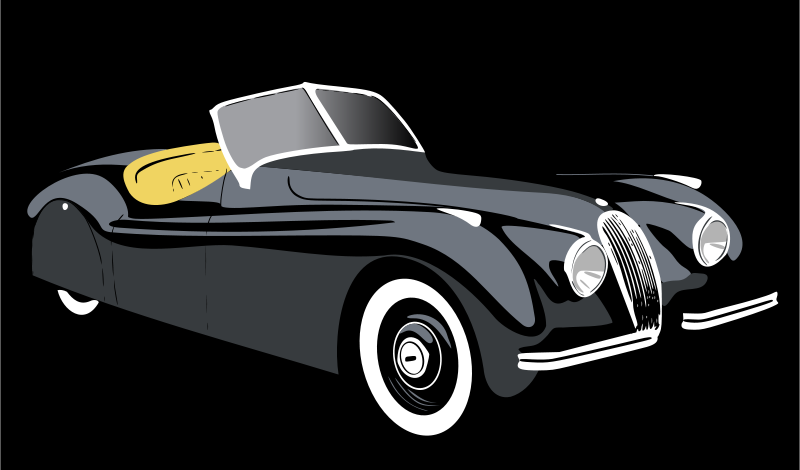 Vintage Convertible Car Illustration PNG Image