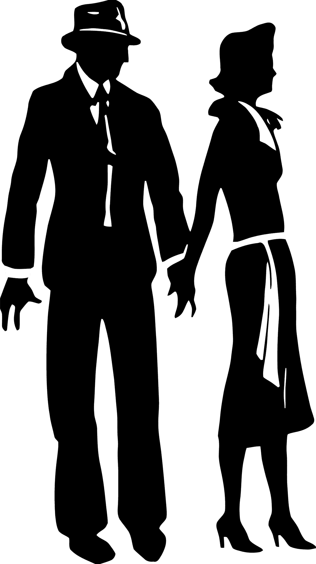 Vintage Couple Silhouette PNG Image