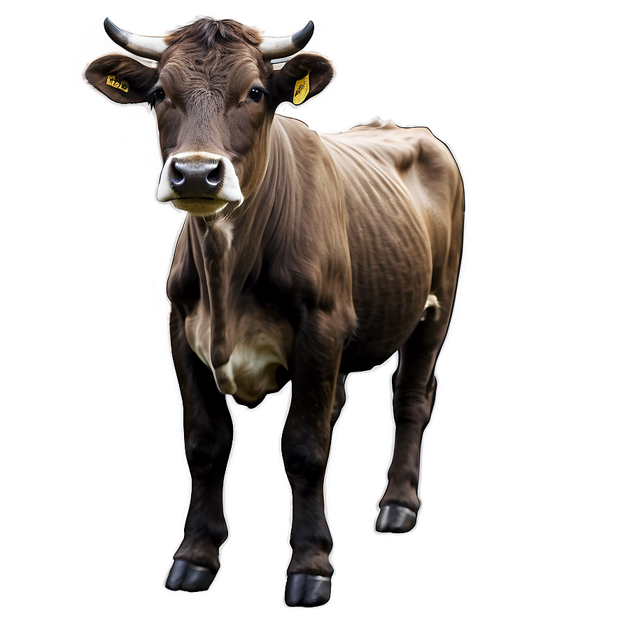 Vintage Cow Illustration Png Ogk PNG Image