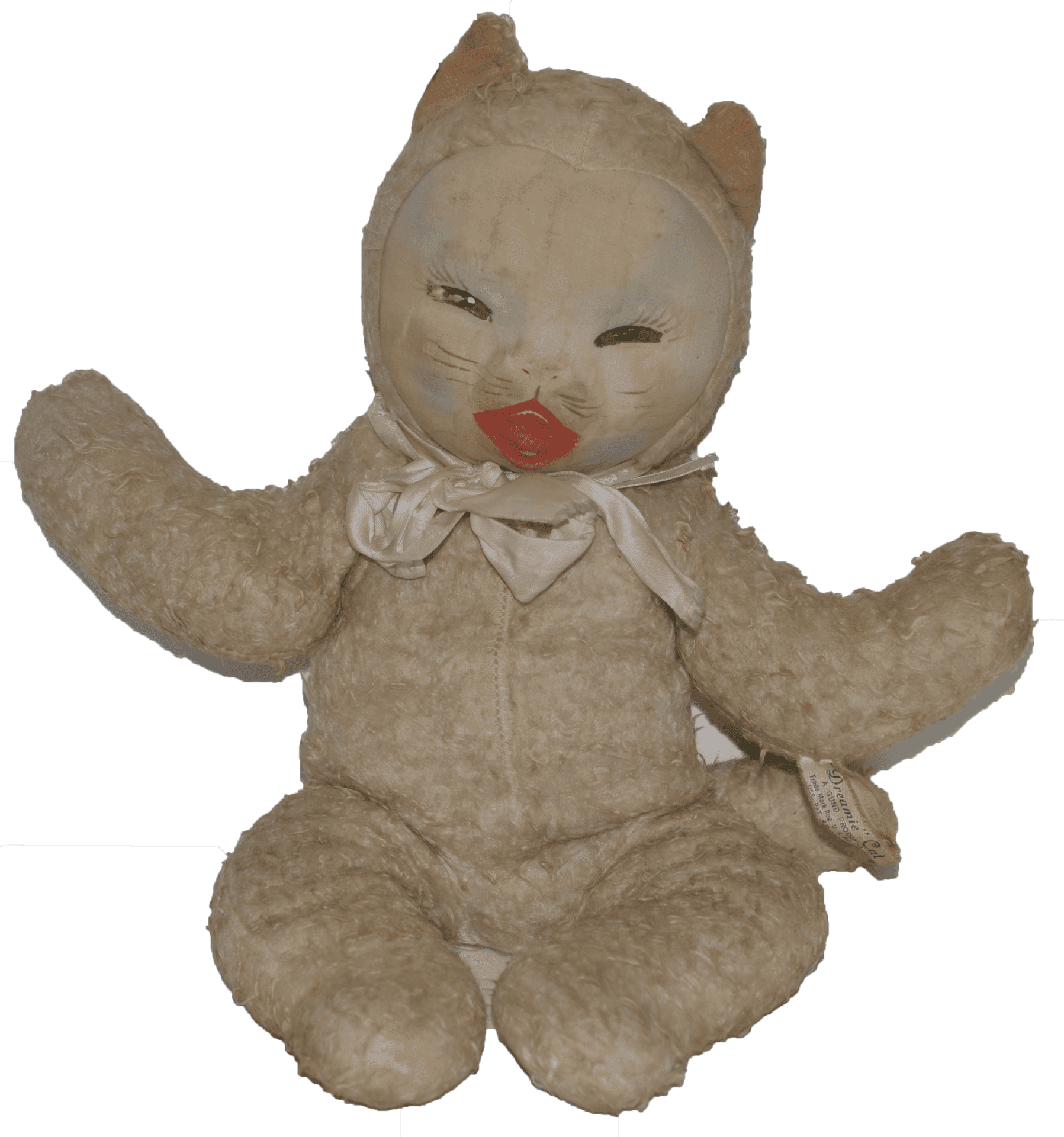 Vintage Creepy Cat Doll PNG Image