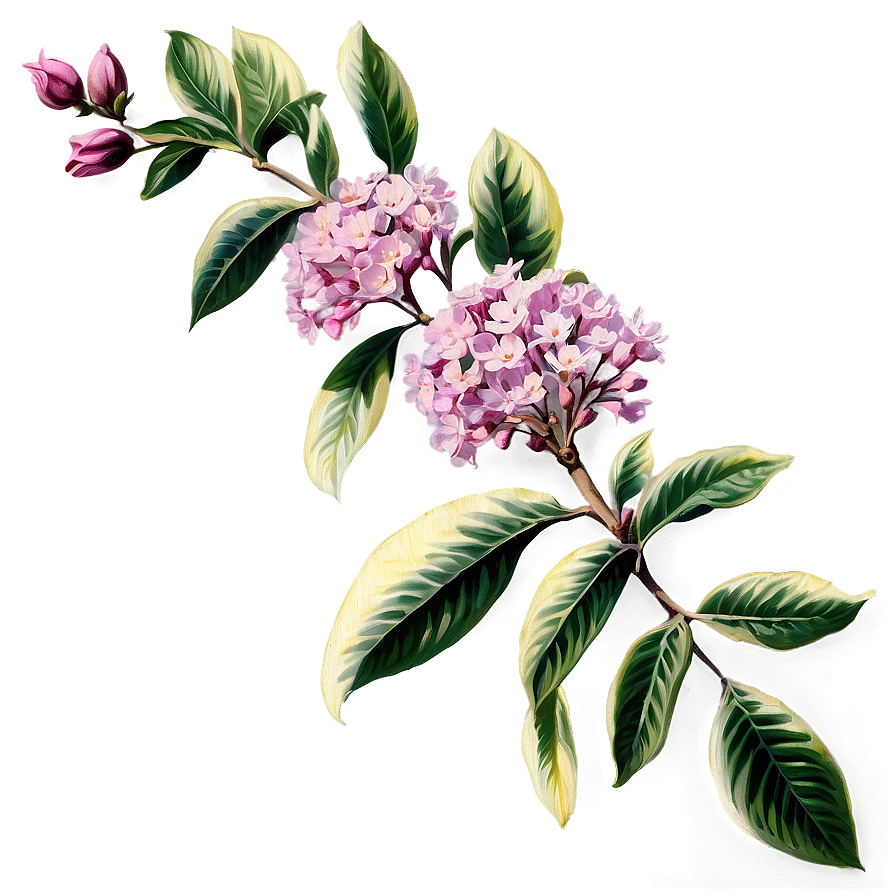 Vintage Crepe Myrtle Illustration Png Ubt PNG Image