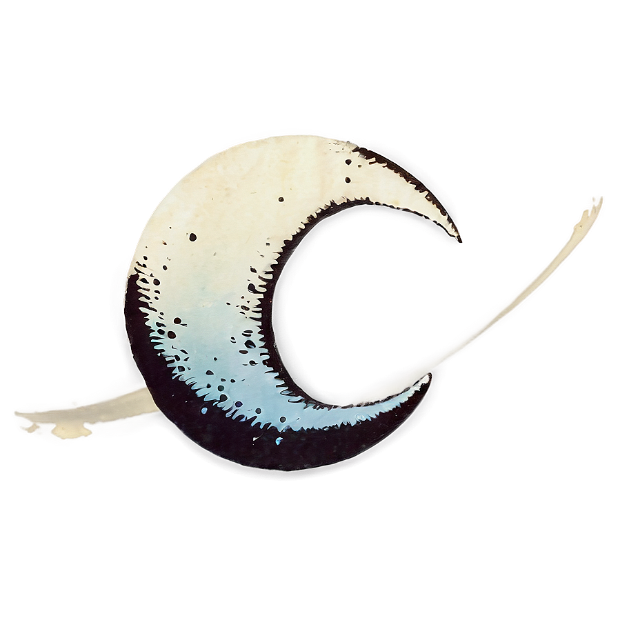 Vintage Crescent Moon Png Uqm PNG Image