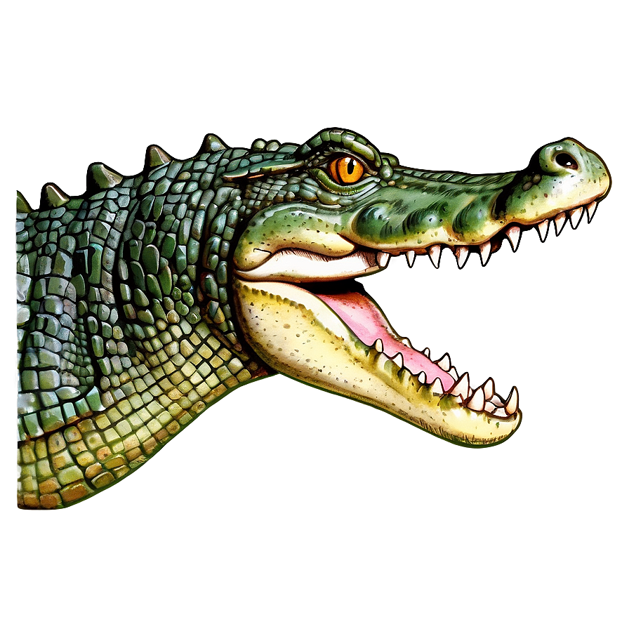 Vintage Crocodile Illustration Png 52 PNG Image