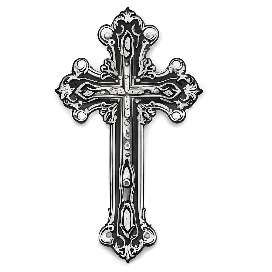 Vintage Cross Outline Png 06122024 PNG Image