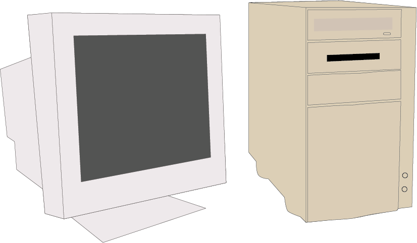 Vintage Desktop Computer Illustration PNG Image