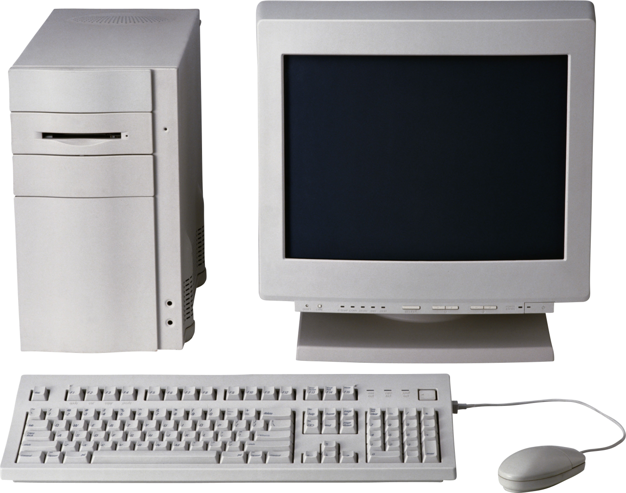 Vintage Desktop Computer Setup PNG Image