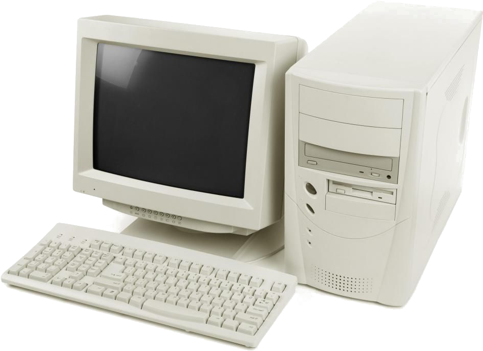 Vintage Desktop Computer Setup PNG Image