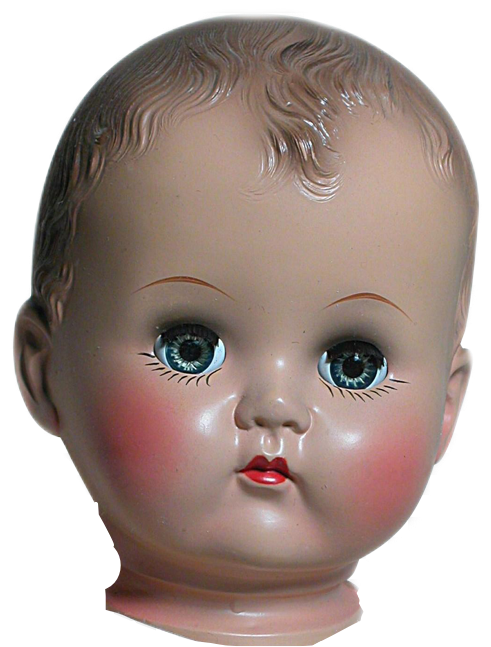 Vintage Doll Head Creepy PNG Image