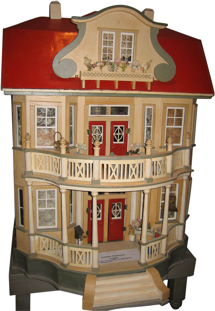 Vintage Dollhouse Exhibit PNG Image