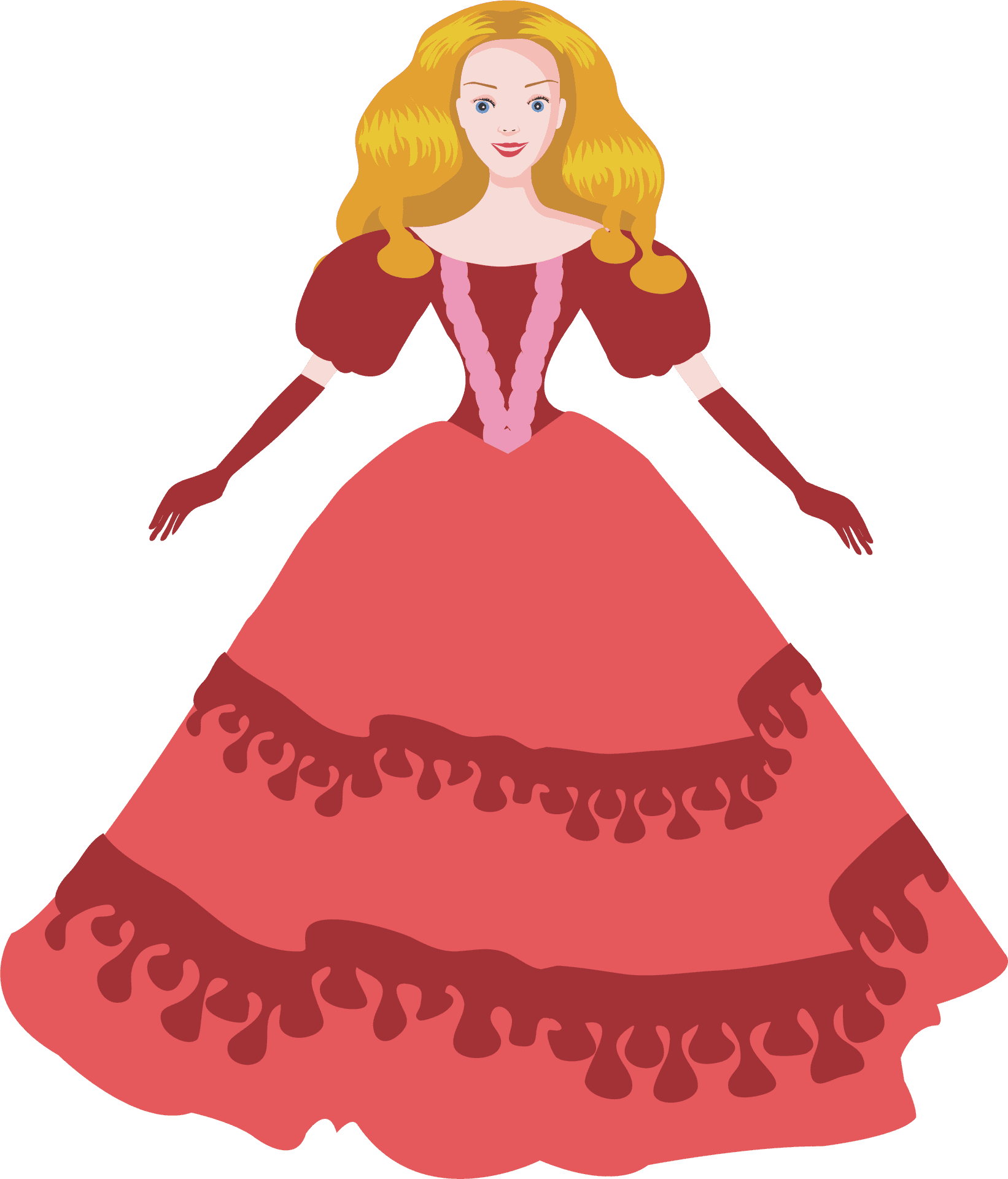 Vintage Dollin Red Dress PNG Image