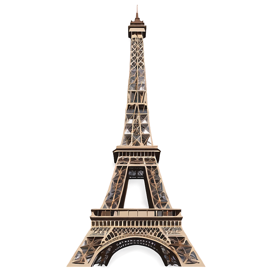 Vintage Eiffel Tower Illustration Png Cbf84 PNG Image