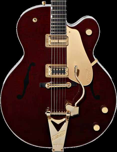 Vintage Electric Guitar Wine Red PNG Image