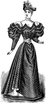 Vintage Elegant Woman Illustration PNG Image