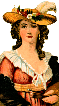 Vintage Elegant Womanwith Hat PNG Image