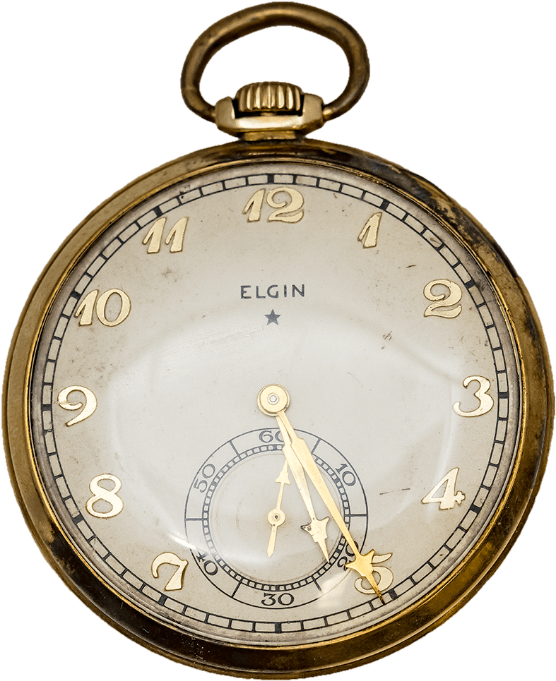 Vintage Elgin Pocket Watch PNG Image