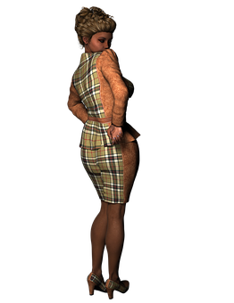 Vintage Fashion3 D Model PNG Image