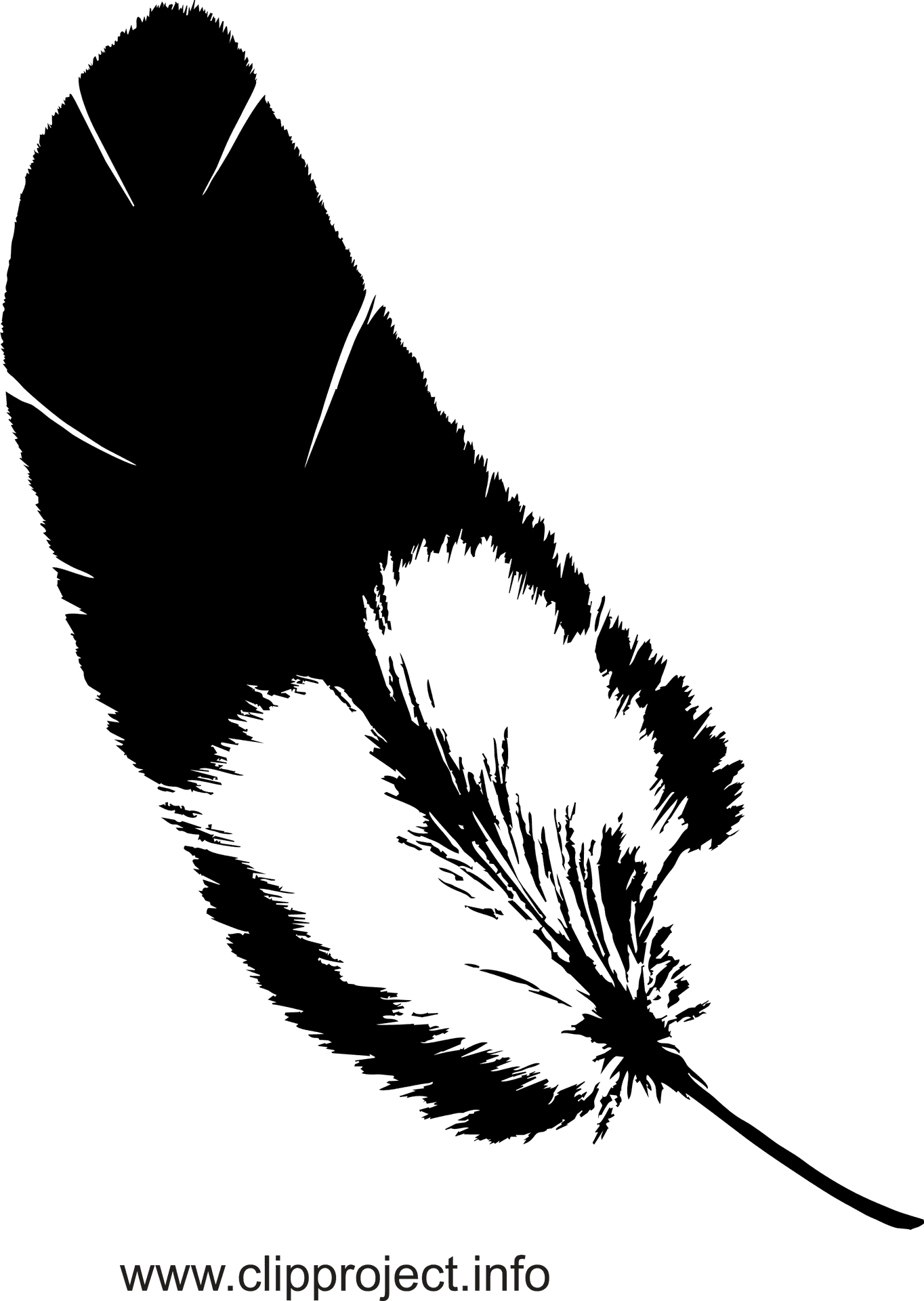 Vintage Feather Pen Silhouette PNG Image