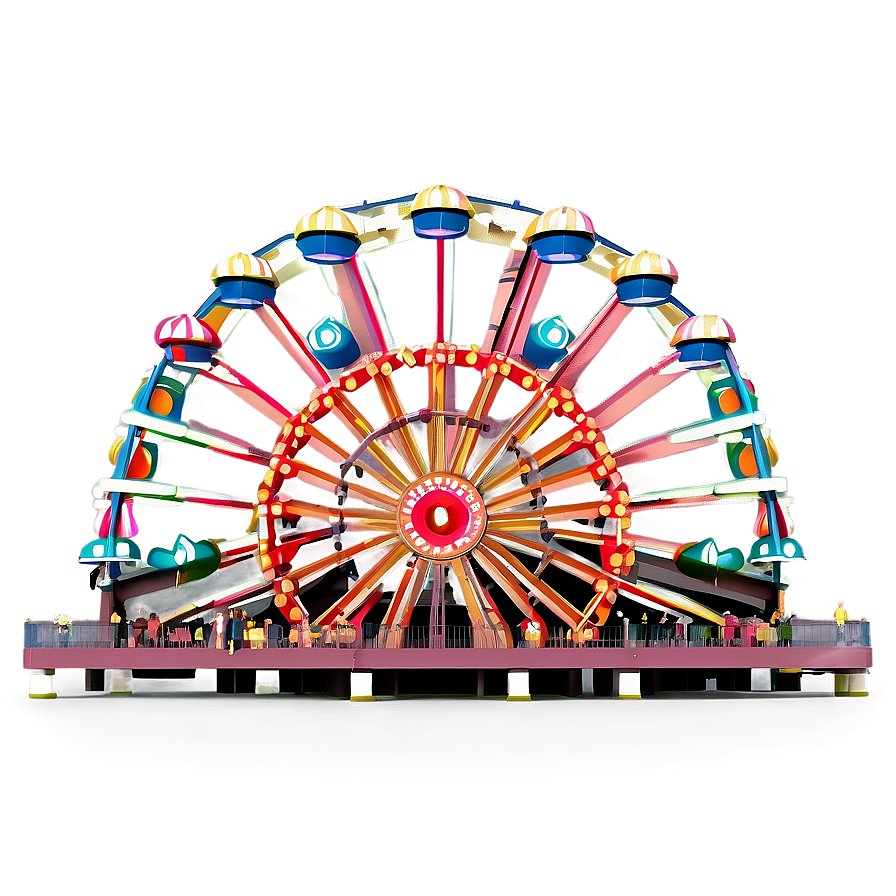 Vintage Ferris Wheel Illustration Png 06122024 PNG Image