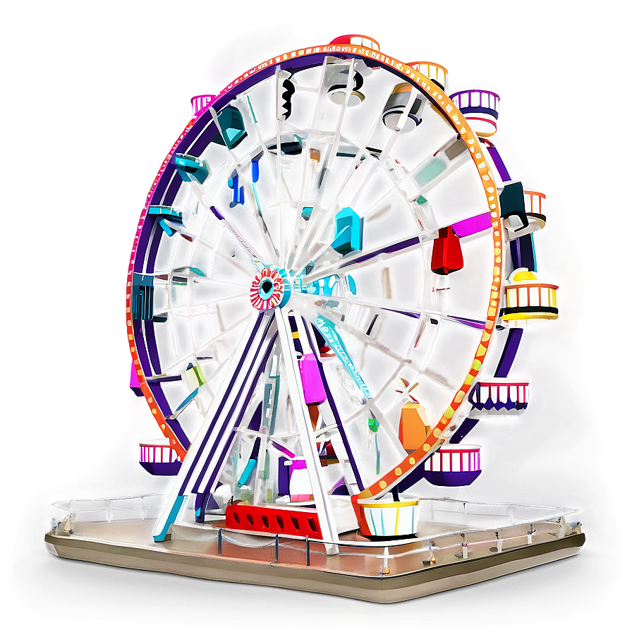 Vintage Ferris Wheel Illustration Png Ijh38 PNG Image