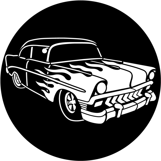 Vintage Flame Car Graphic PNG Image