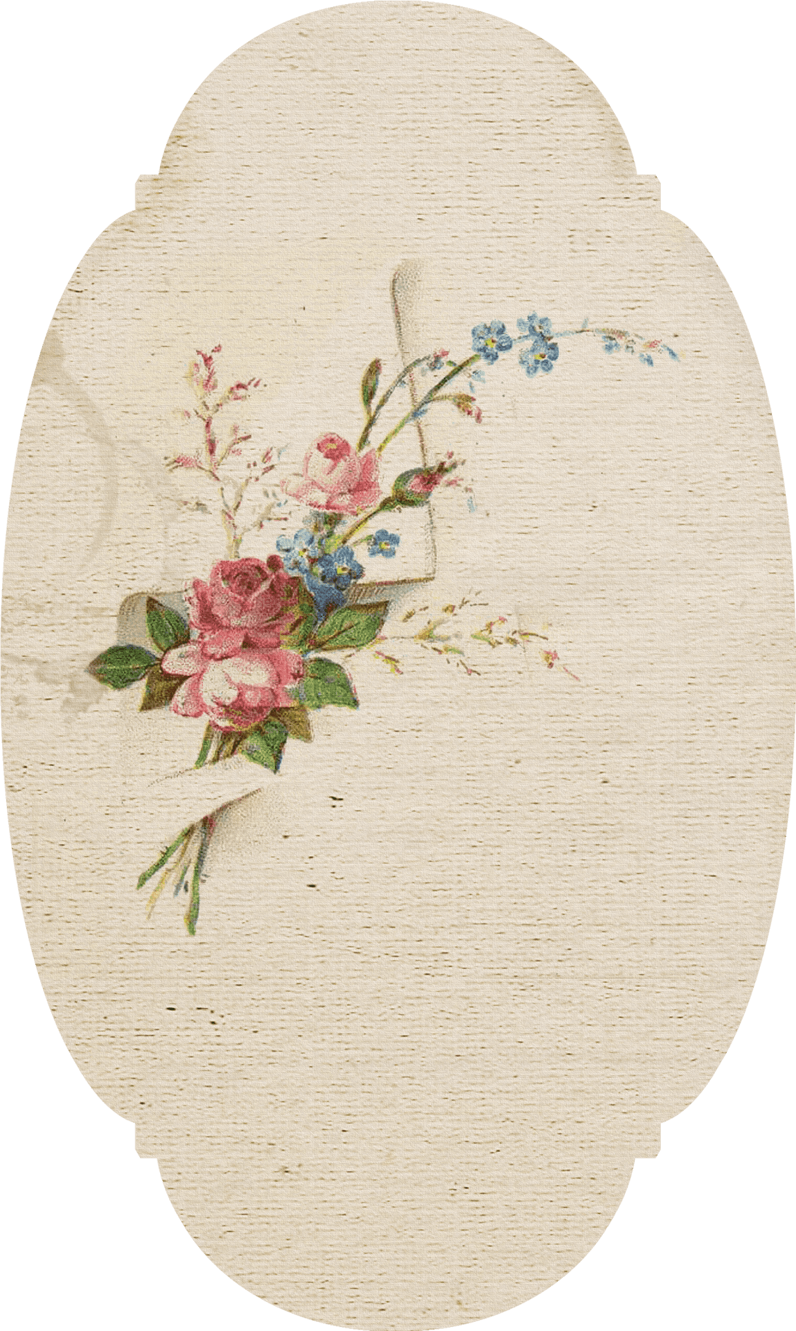 Vintage Floral Design Card PNG Image