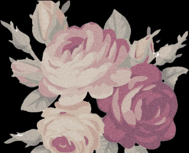 Vintage Floral Design Texture PNG Image