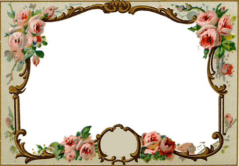 Vintage Floral Frame Design PNG Image