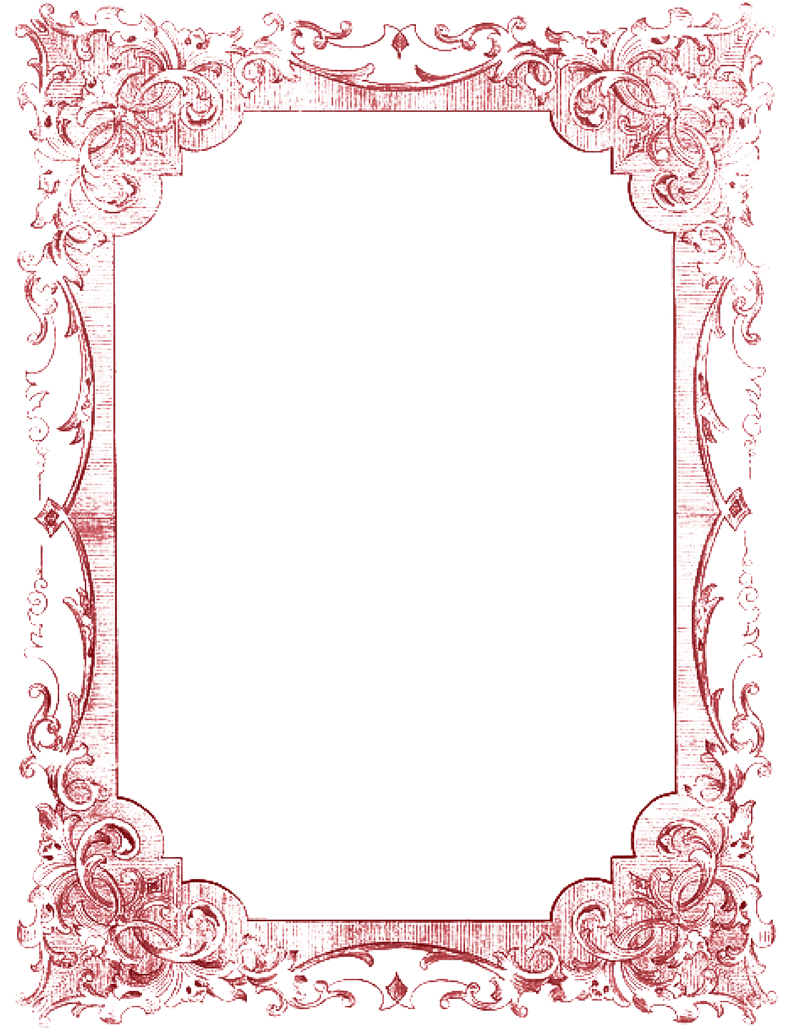 Vintage Floral Frame Design PNG Image