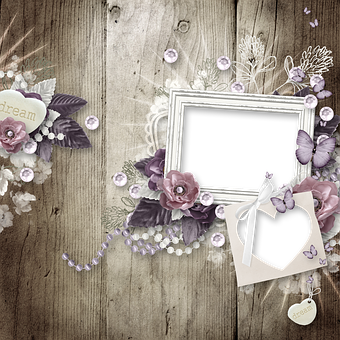 Vintage Floral Frame Design PNG Image