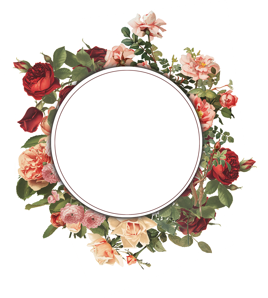 Vintage Floral Frame Design PNG Image