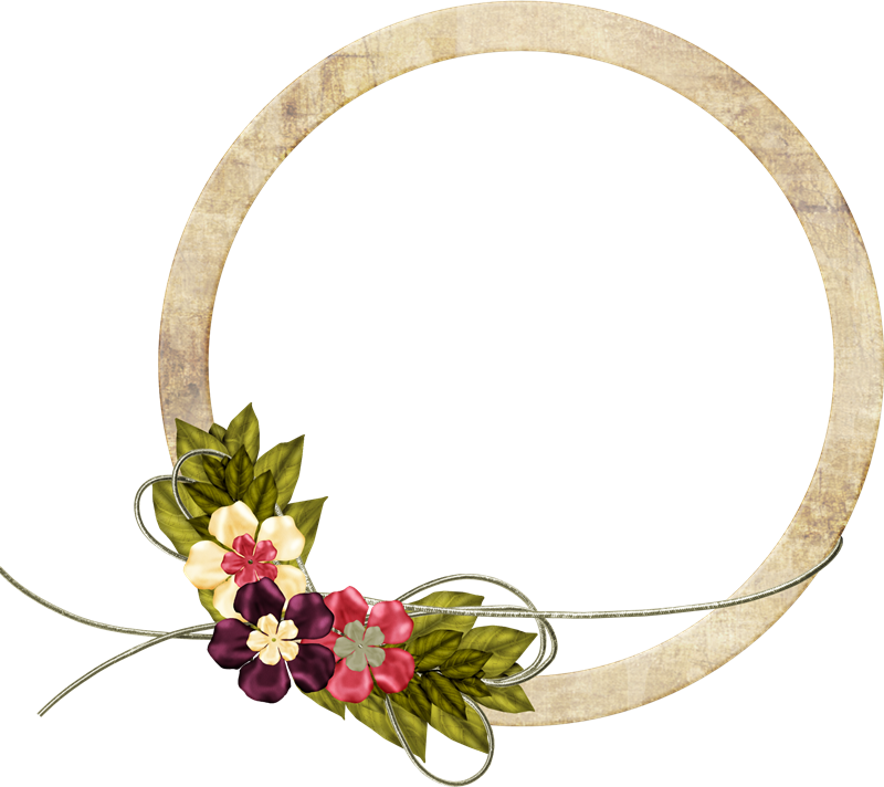 Vintage Floral Frame Design PNG Image