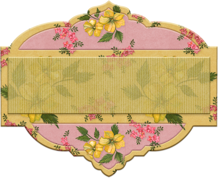 Vintage Floral Label Design PNG Image