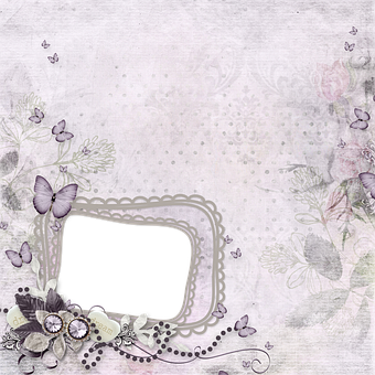 Vintage Floral Scrapbook Frame PNG Image