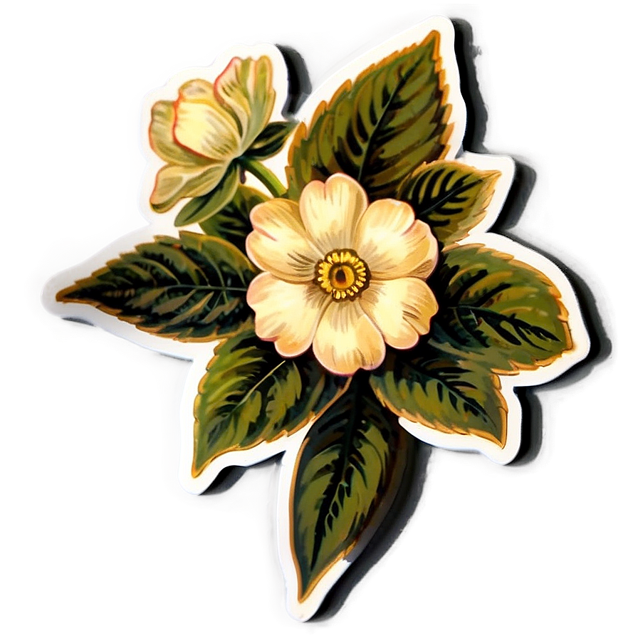 Vintage Floral Sticker Png 05252024 PNG Image