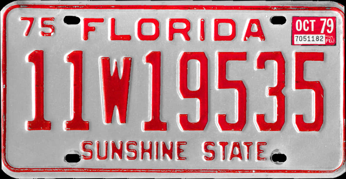 Vintage Florida License Plate1979 PNG Image