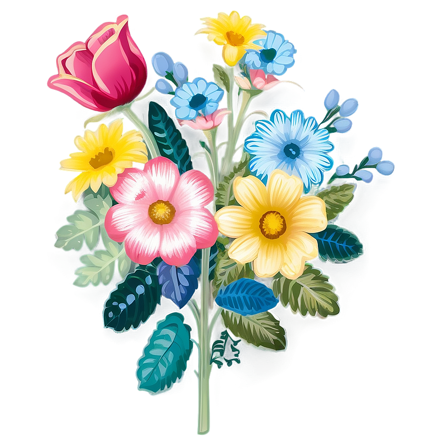 Vintage Flower Fest Png Klb PNG Image