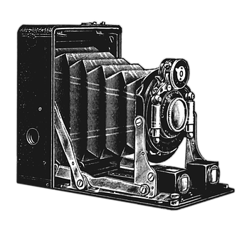 Vintage Folding Camera Illustration PNG Image